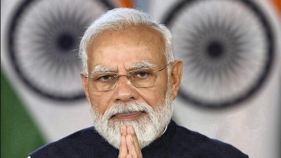 Prime Minister Narendra Modi during the inaugural session of Semicon India Conference in Bengaluru, through video conferencing, in New Delhi on Friday. (PTI)