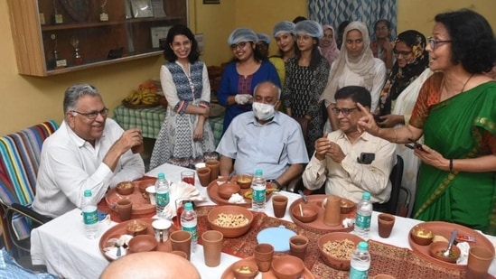 BHU V-C Prof Sudhir K Jain at the roza iftar organised at MMV, BHU on Wednesday.&nbsp;