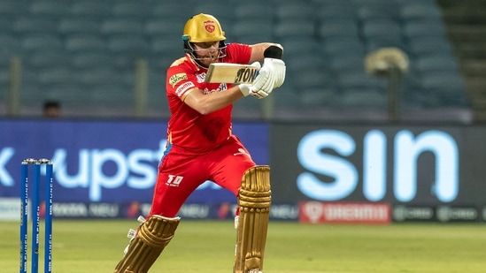 Jonny Bairstow of Punjab Kings plays a shot during the Indian Premier League 2022(PTI)