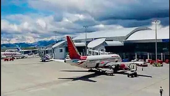 The flight rights between Srinagar and Sharjah five times a week has been allocated to the Go First airlines by the ministry of civil aviation. (HT File Photo)