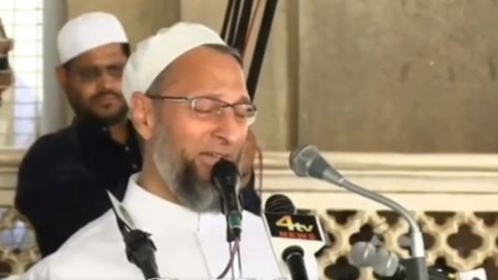 Asaduddin Owaisi became emotional as he was addressing a gathering in Hyderabad on Friday.&nbsp;