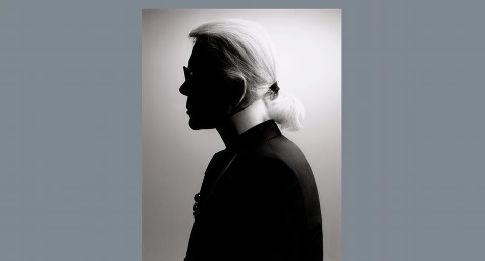 The unmistakable side profile of Karl Lagerfeld(succession Lagerfeld)