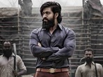 Yash in a still from KGF Chapter 2. Yash in a still from KGF Chapter 2.