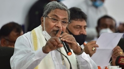 Siddaramaiah on Saturday said the BJP-led dispensation has acknowledged the scam and demanded the resignation of Home Minister Araga Jnanendra.. (PTI) Siddaramaiah on Saturday said the BJP-led dispensation has acknowledged the scam and demanded the resignation of Home Minister Araga Jnanendra.. (PTI)