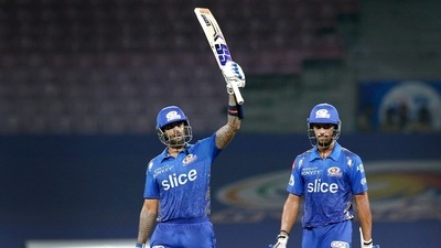 Mumbai Indians Suryakumar Yadav celebrates his half century during the Indian Premier League (ANI) Mumbai Indians Suryakumar Yadav celebrates his half century during the Indian Premier League (ANI)