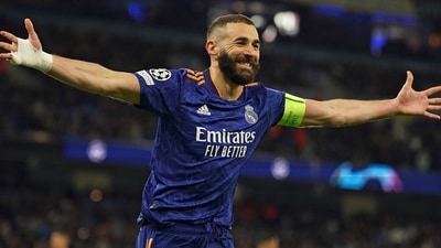  Real Madrid's Karim Benzema celebrates after scoring against Manchester City (AP) Real Madrid's Karim Benzema celebrates after scoring against Manchester City (AP)