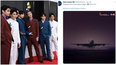 Delhi airport tweets lyrics of BTS song Dynamite. Delhi airport tweets lyrics of BTS song Dynamite.