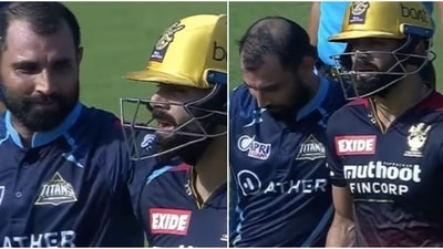 Mohammed Shami with Virat Kohli in IPL 2022 game between GT and RCB (Twitter) Mohammed Shami with Virat Kohli in IPL 2022 game between GT and RCB (Twitter)