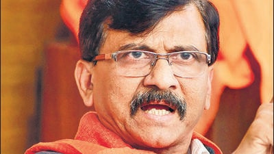 Mumbai: Shiv Sena leader Sanjay Raut addresses a press conference at Shiv Sena Bhawan, in Mumbai, Tuesday, 08 March 2022. (PTI Photo)(PTI03_08_2022_000171B) (PTI)