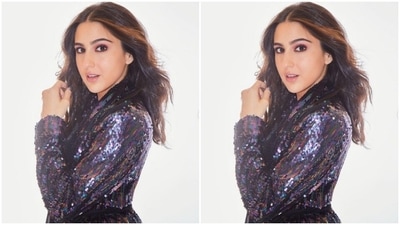 Styled by fashion stylist Tanya Ghavri, sara wore her tresses open in soft wavy curls with a middle part. (Instagram/@saraalikhan95)