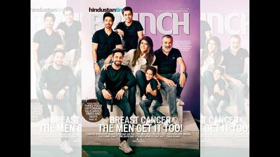 Ayushmann with two children with wife Tahira Kashyap on the cover of HT Brunch