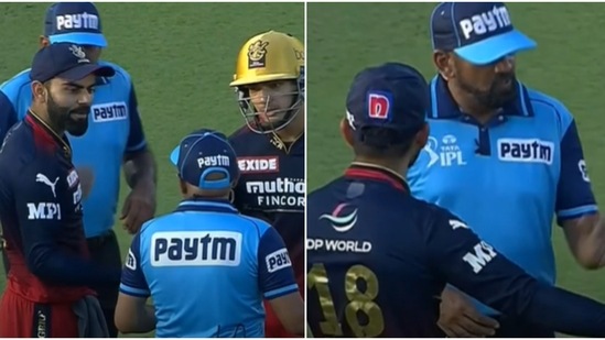 Virat Kohli in action against Gujarat Titans in IPL 2022 game (Twitter)