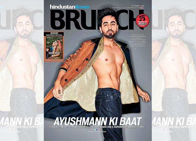 Ayushmann on the cover of HT Brunch in December 2019
