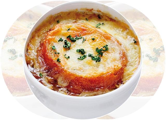 A French Onion Soup is based on caramelising a mound of onions but the liquid part is basically beef consommé A French Onion Soup is based on caramelising a mound of onions but the liquid part is basically beef consommé
