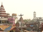 The temple and the mosque are just 50 metres apart from each other.(Image shared by ANI) The temple and the mosque are just 50 metres apart from each other.(Image shared by ANI)