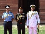 Tri-Services Synergy at its Best!, the tweet said as the three chiefs of India's armed forces smiled and looked sharp in their uniforms.(Twitter/@adgpi)