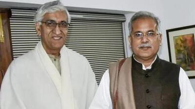 Chhattisgarh chief minister Bhupesh Baghel and health minister in his cabinet, T S Singhdeo, will start touring the state this month as part of preparations for the 2023 December assembly polls. (HT PHOTO.)