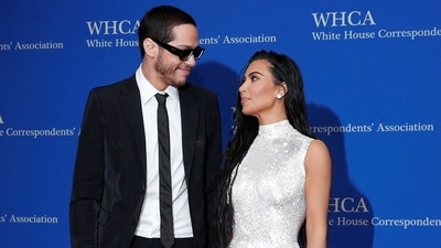 Pete Davidson and Kim Kardashian at the 2022 White House Correspondents' Dinner.
