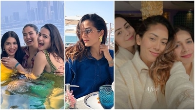 Mira Rajput with her friends, Sejal Kukreja Kumar and Suhavini Singh, in Dubai.