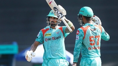 KL Rahul scored yet another half century. He was dismissed on 77 off 51 balls (PTI) KL Rahul scored yet another half century. He was dismissed on 77 off 51 balls (PTI)