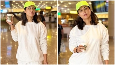 Actor Hina Khan's Instagram account is a treat for millions of her fans. The star often shares snippets from her life, including travel diaries, red carpet appearances and photoshoots. Her latest post shows the star's chill photoshoot session at the airport. It will serve you with effortless airport styling tips. You should definitely take notes. (Instagram/@realhinakhan) Actor Hina Khan's Instagram account is a treat for millions of her fans. The star often shares snippets from her life, including travel diaries, red carpet appearances and photoshoots. Her latest post shows the star's chill photoshoot session at the airport. It will serve you with effortless airport styling tips. You should definitely take notes. (Instagram/@realhinakhan)