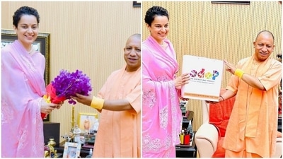 Kangana Ranaut shares pictures from her meeting with UP CM Yogi Adityanath.