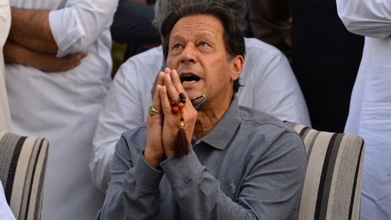 Former Pakistan prime minister Imran Khan has been booked by the Pakistan Punjab police.(AFP)