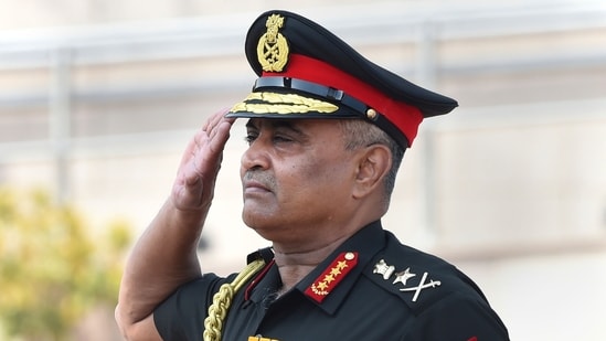 New Delhi: Chief of the Army Staff General Manoj Pande pays tribute at the National War Memorial, in New Delhi, Sunday, May 1, 2022. (PTI Photo/Manvender Vashisht)