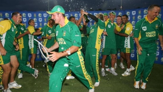 South African team celebrates its series win against Australia&nbsp;(Getty Images)