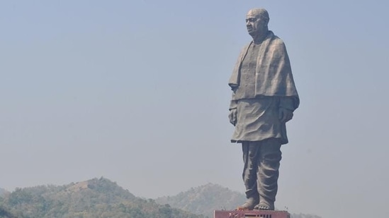 A view of the Statue of Unity at Kevadiya colony in Gujarat’s Narmada district. (Santosh Hirlekar / PTI)