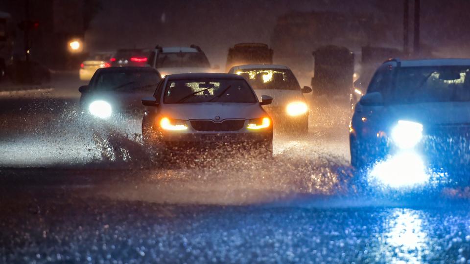 Bengaluru cooled down with heavy rains and loud thunders waterlogging the city yet again. (PTI Image) Bengaluru cooled down with heavy rains and loud thunders waterlogging the city yet again. (PTI Image)