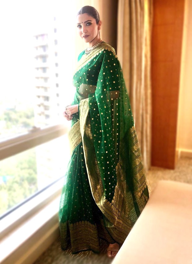 Anushka Sharma in her saree in 2018.