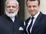 Prime Minister Narendra Modi and French president Emmanuel Macron. Prime Minister Narendra Modi and French president Emmanuel Macron.