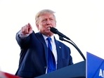 Former President Donald Trump speaking at a rally. Former President Donald Trump speaking at a rally.