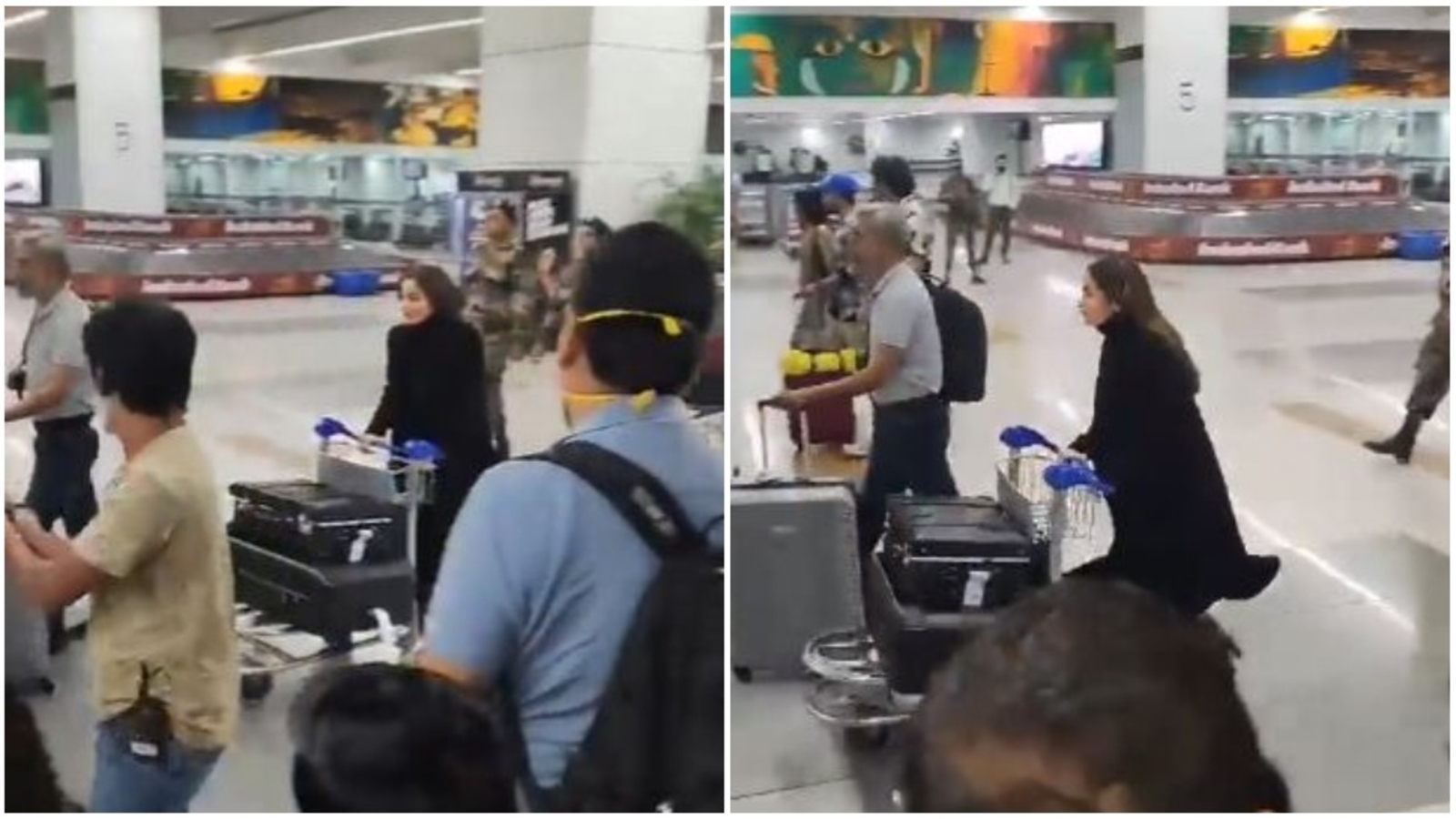 Alia Bhatt runs frantically with trolley at Delhi airport, Karan Johar is spotted too. Watch