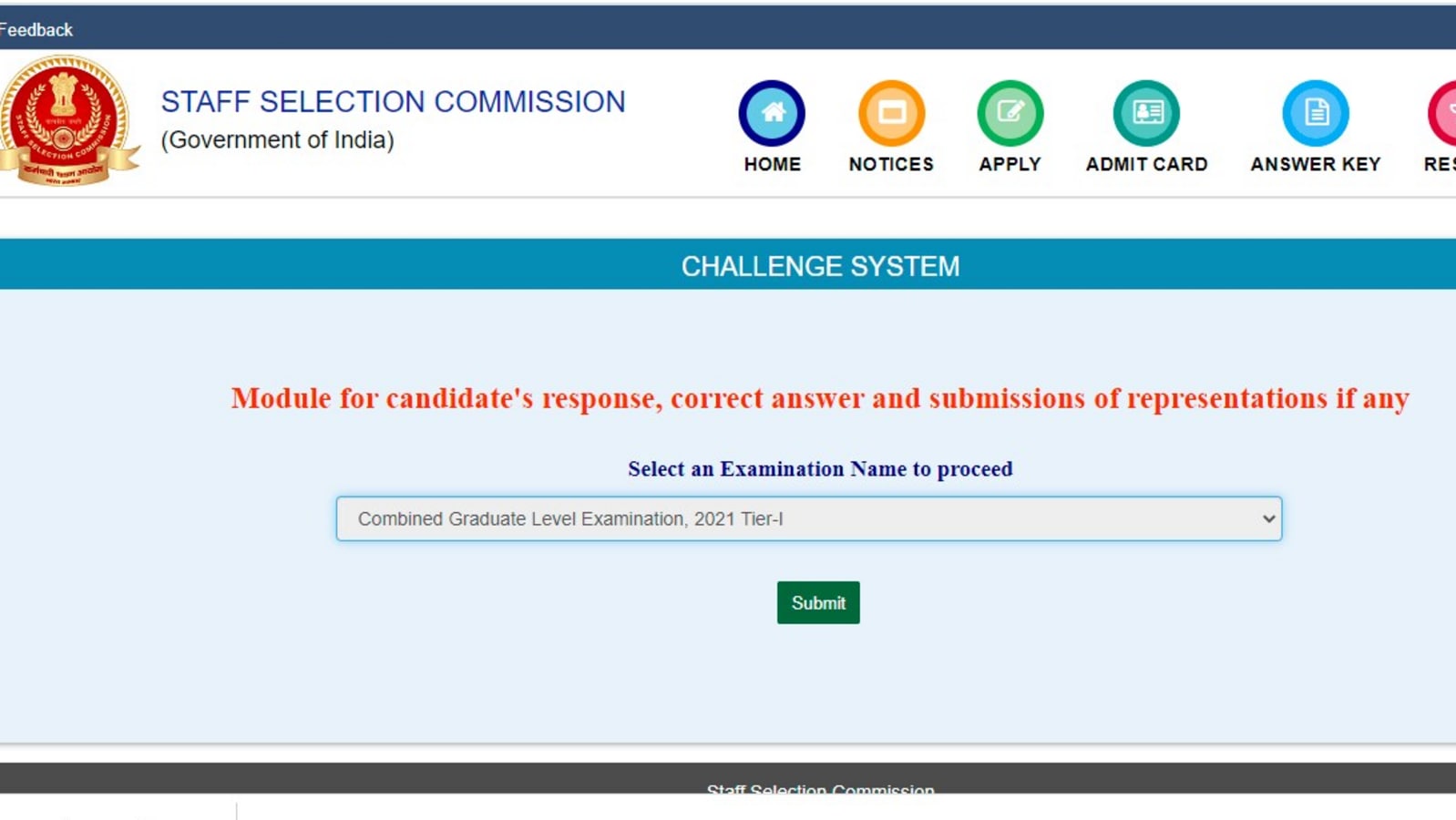 SSC CGL tier 1 answer key 2021 out at ssc.nic.in, direct link