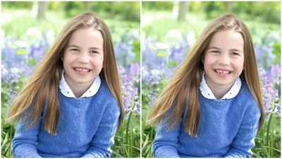 The photographs of Charlotte, who turns seven on Monday, were taken by Kate in Norfolk, eastern England. (AP)