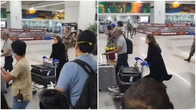 Alia Bhatt shooting for Rocky Aur Rani Ki Prem Kahani at the Delhi airport.