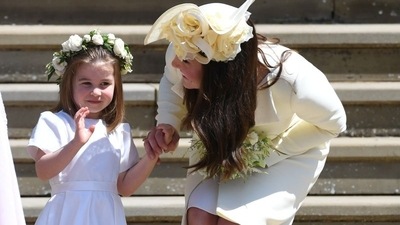 This photo of Britain's Catherine and her daughter Princess Charlotte was taken on the royal wedding ceremony of Prince Harry and Meghan. (REUTERS)