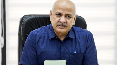 Manish Sisodia addressed a press conference on Monday (Twitter/@AAPDelhi)