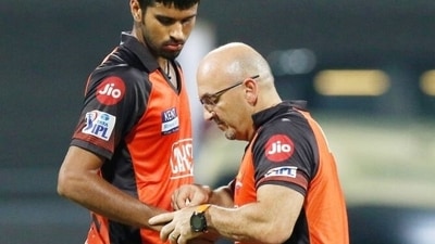 Washington Sundar endured another injury on his already injured bowling hand. (IPL) Washington Sundar endured another injury on his already injured bowling hand. (IPL)