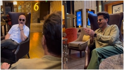 Anil Kapoor and Anupam Kher get together to watch RRR.