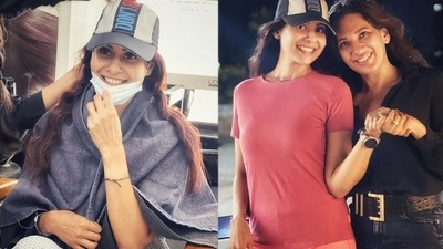 Chhavi Hussein at a salon in the hospital (left) and with a friend on a walk post her homecoming. Chhavi Hussein at a salon in the hospital (left) and with a friend on a walk post her homecoming. 