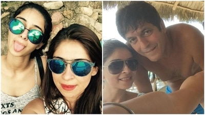 Ananya Panday, Bhavana Pandey, and Chunky Panday at family holiday.