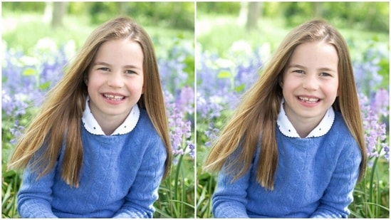 The photographs of Charlotte, who turns seven on Monday, were taken by Kate in Norfolk, eastern England.(AP)