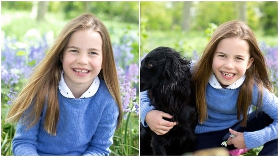 Britain's Prince William and his wife Kate Middleton published three photographs of their daughter Charlotte on Sunday to mark her seventh birthday.(AP)