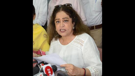 Chandigarh MP Kirron Kher remarked that administration officials had forgotten her. Her comment came after no senior official turned up to receive her on her arrival at the event. (HT)