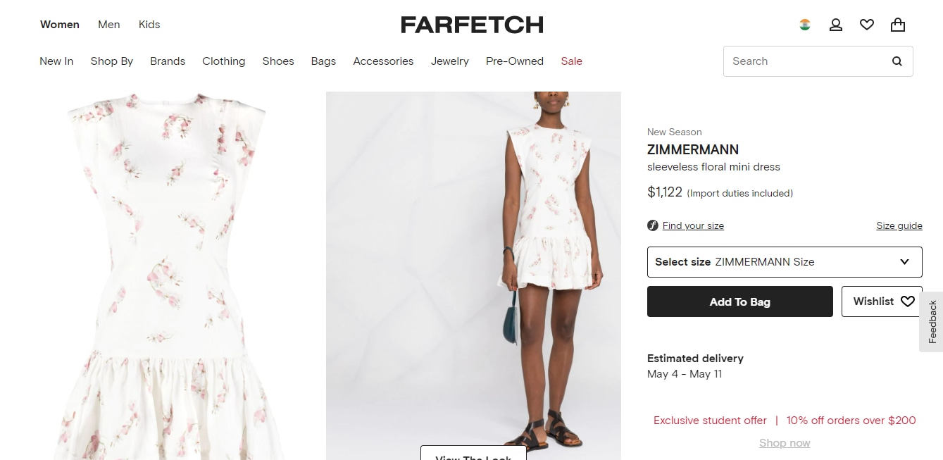 The price of the dress Anushka Sharma wore for her birthday celebrations.&nbsp; (farfetch.com)