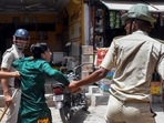 Police take away a miscreant after clashes broke out between two communities on Eid-ul-Fitr, in the Jalori Gate area, Jodhpur, Tuesday (PTI)