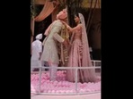 The bride and groom exchange garlands in a ball pool in this Instagram video. (Instagram/@wedmegood) The bride and groom exchange garlands in a ball pool in this Instagram video. (Instagram/@wedmegood)